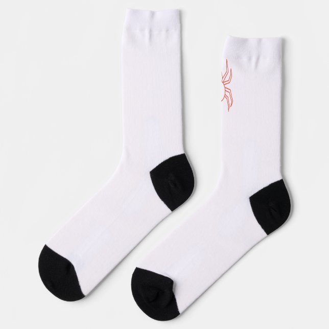Chaussette Chaussettes Minimalistes Toile d'Araignée Rouge |  (Gauche)