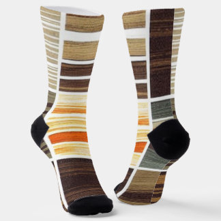 Chaussette Chaussettes Modernes Lignes Vagues Automne Tons Te