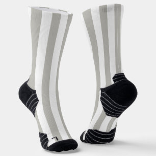 Chaussette Chaussettes montantes grises et blanches rayées