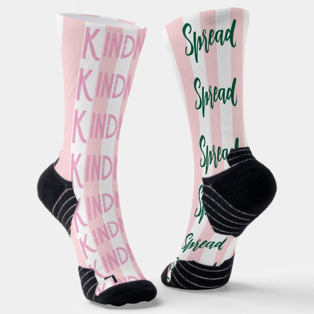 Chaussette Chaussettes montantes rayées rose et blanc Étalez  (Angulaire)
