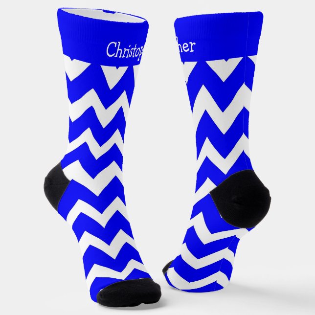 Chaussette Chaussettes motif bleu zig zag (Angulaire)