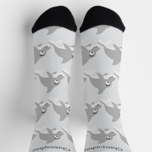 Chaussette Chaussettes motif dauphin gris