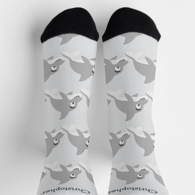 Chaussette Chaussettes motif dauphin gris (Haut)