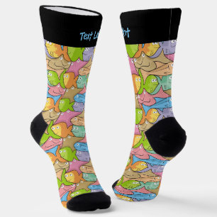 Chaussette Chaussettes Motif de caricatures de poissons