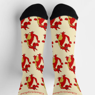 Chaussette Chaussettes motif Dragon Rouge