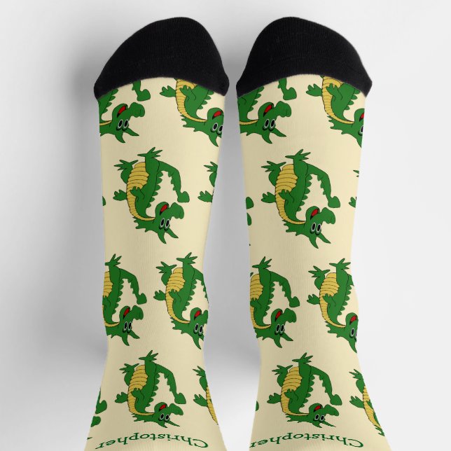 Chaussette Chaussettes motif Dragon Vert (Haut)