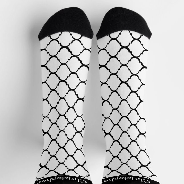 Chaussette Chaussettes motif marocain blanc Design (Haut)
