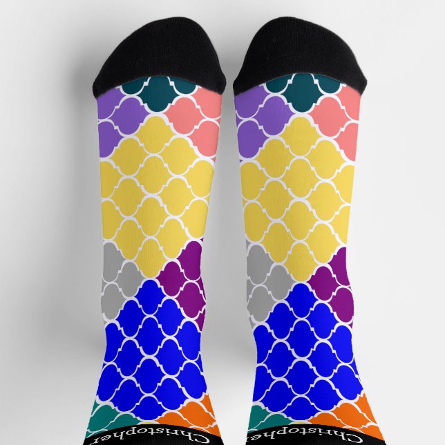 Chaussette Chaussettes motif marocain multicolore (Haut)