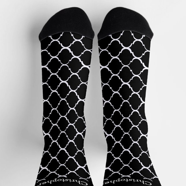 Chaussette Chaussettes motif marocain noir Design (Haut)