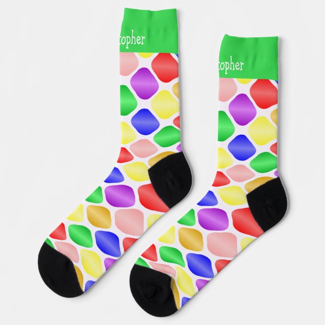 Chaussette Chaussettes Motif Ovals Colorés (Gauche)