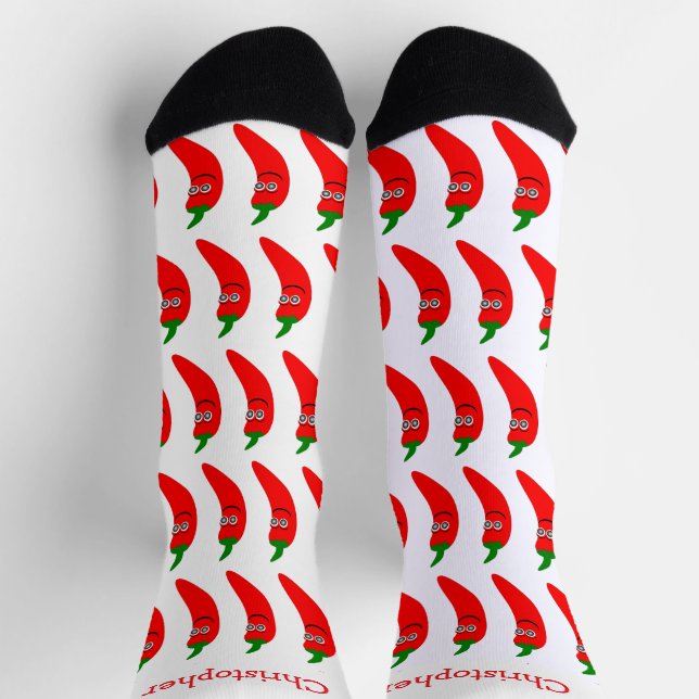 Chaussette Chaussettes motif piment rouge (Haut)