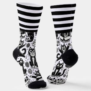 Chaussette Chaussettes Motif pour chats manquant et blanc ave