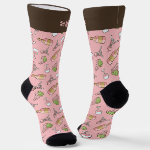 Chaussette Chaussettes Motif roses au vin