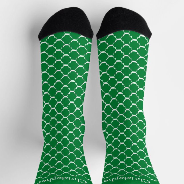 Chaussette Chaussettes motif vert marocain Design (Haut)