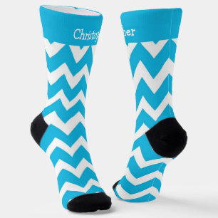Chaussette Chaussettes motif Zig Zag Bleu