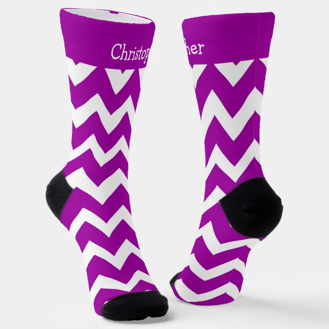 Chaussette Chaussettes motif zig zag violet (Angulaire)