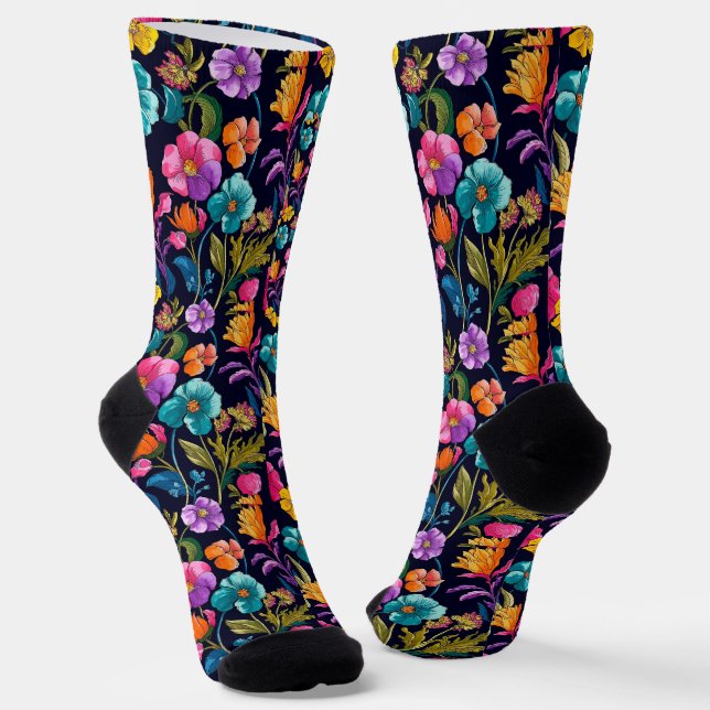 Chaussette Chaussettes Motifs à fleurs (Angulaire)