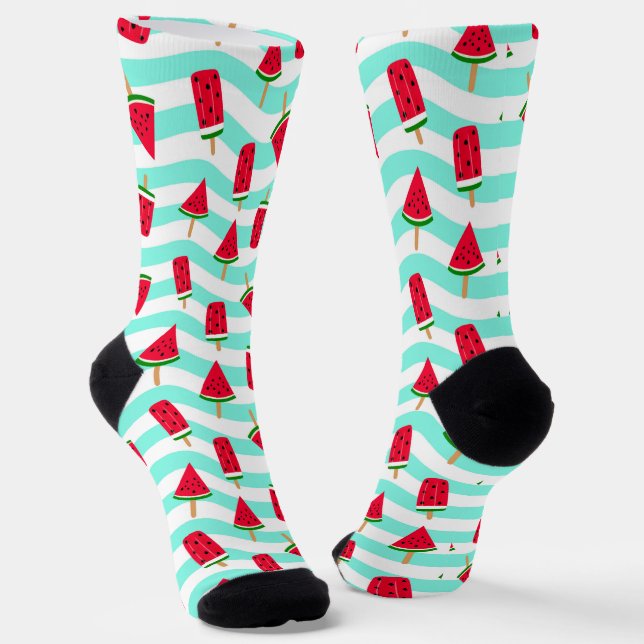 Chaussette Chaussettes Motifs à rayures de pastèque Popsicle (Angulaire)