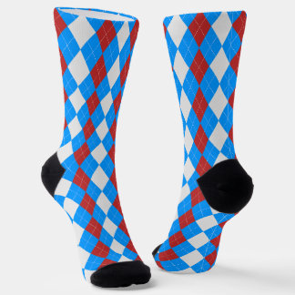 Chaussette Chaussettes Motifs AQUA BLUE & CHRISTMAS RED Jacqu