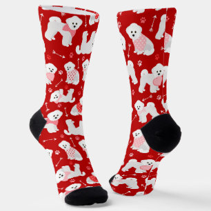 Chaussette Chaussettes Motifs Bichon Frise Valentine
