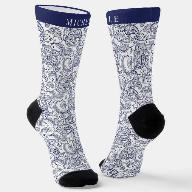 Chaussette Chaussettes Motifs bleu bleu marine bleu blanc mar (Angulaire)