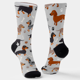 Chaussette Chaussettes Motifs Dachshund Paws et Bones
