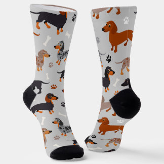 Chaussette Chaussettes Motifs Dachshund Paws et Bones