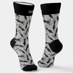 Chaussette Chaussettes Motifs de calmar noir