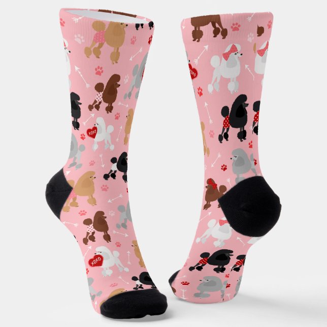 Chaussette Chaussettes Motifs de caniche Valentine (Angulaire)