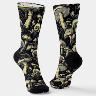 Chaussette Chaussettes Motifs de champignons d'une heure d'or