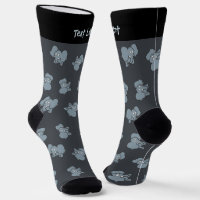 Chaussettes Motifs de dessin d'éléphant gris