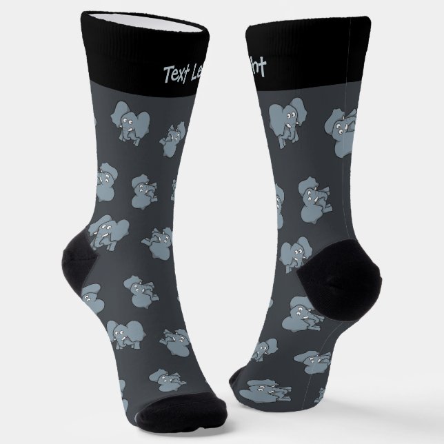Chaussette Chaussettes Motifs de dessin d'éléphant gris (Angulaire)