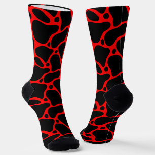 Chaussette Chaussettes motifs de girafe rouge et noire abstra