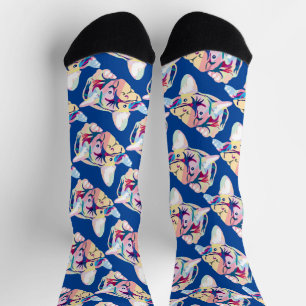 Chaussette Chaussettes motifs de grille linéaire Bulldog