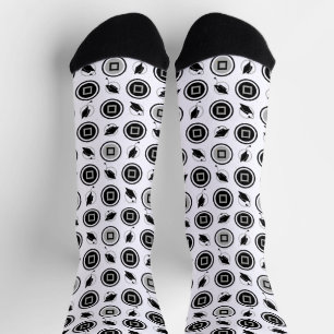 Chaussette Chaussettes Motifs de la casquette noire et argent