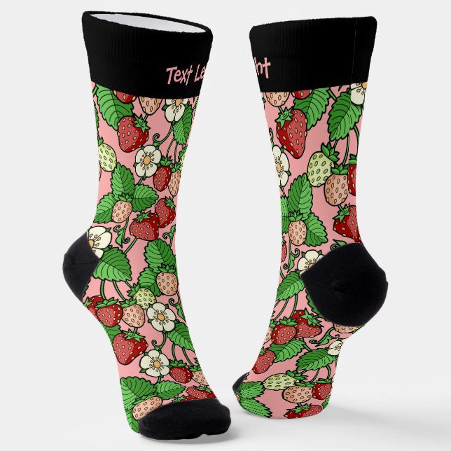 Chaussette Chaussettes Motifs de vigne fraise (Angulaire)
