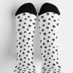 Chaussette Chaussettes Motifs Empreintes de pattes noires
