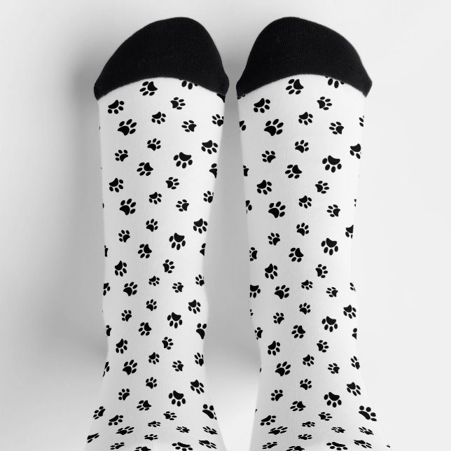 Chaussette Chaussettes Motifs Empreintes de pattes noires (Haut)