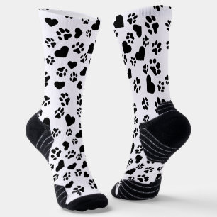 Chaussette Chaussettes Motifs Empreintes de pattes noires et