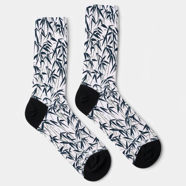 Chaussette Chaussettes Motifs en bambou noir (Droite)