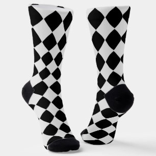 Chaussette Chaussettes motifs en diamant noir et blanc