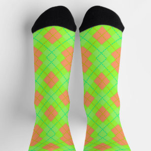 Chaussette Chaussettes motifs en Jacquard orange et vert