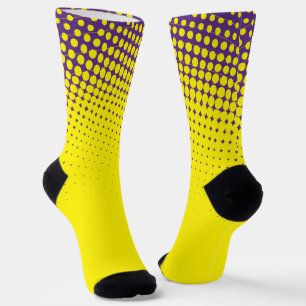Chaussette Chaussettes Motifs Jaunes Et Violets