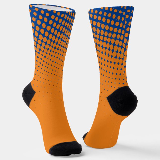 Chaussette Chaussettes Motifs Orange Et Bleu (Angulaire)