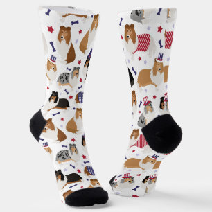 Chaussette Chaussettes Motifs Patriotic Rough Collie