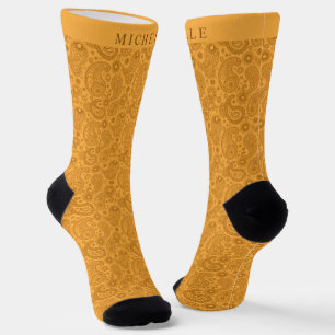 Chaussette Chaussettes Motifs personnalisées Jaune Brown Pais