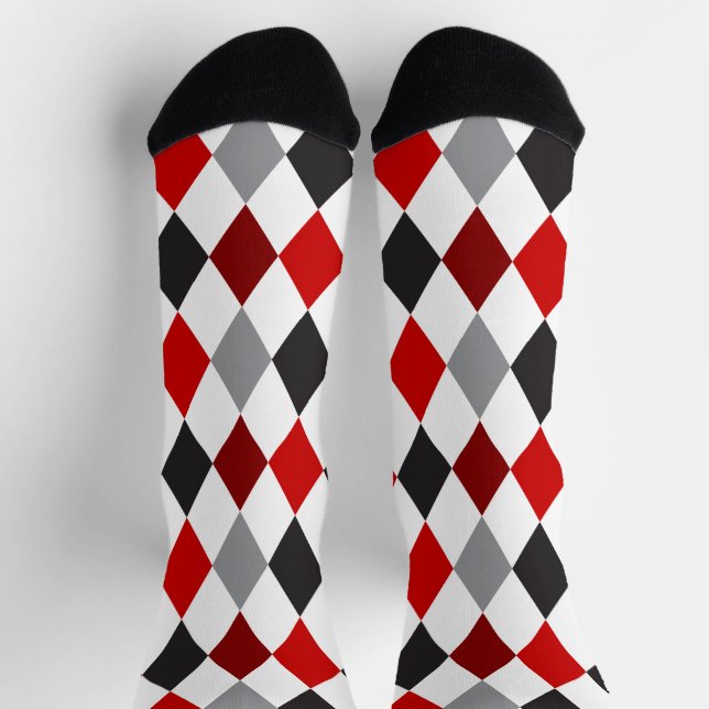 Chaussette Chaussettes Motifs Raider Red et Black Jacquard (Haut)