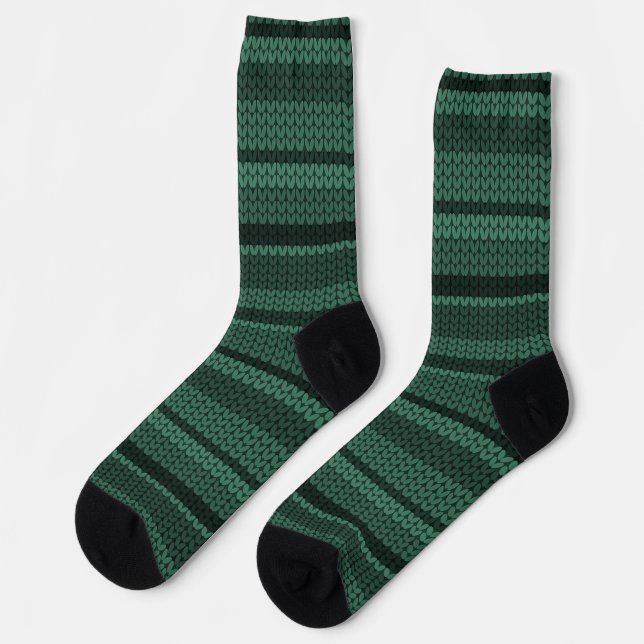 Chaussette Chaussettes motifs turquoises à faux tricot (Gauche)