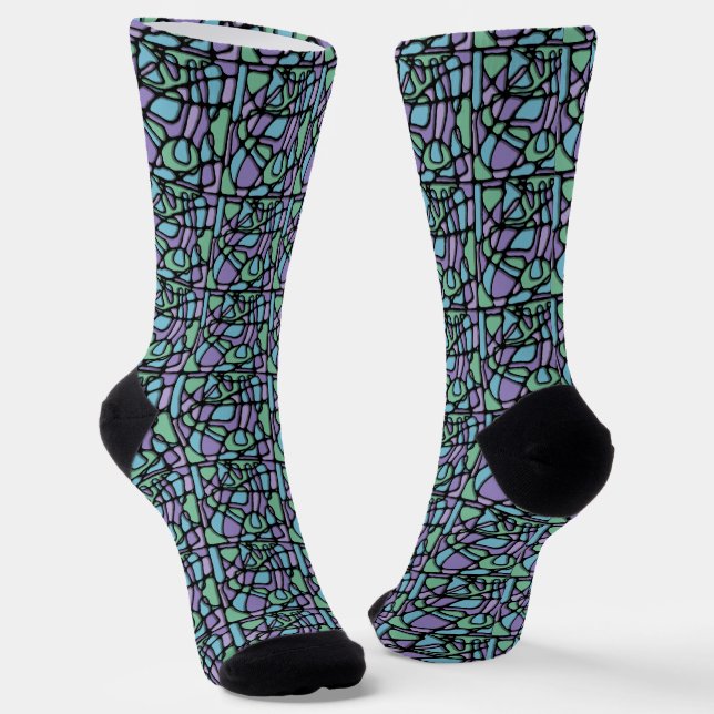 Chaussette Chaussettes Neuroart en Verre Cathédrale avec Impr (Angulaire)