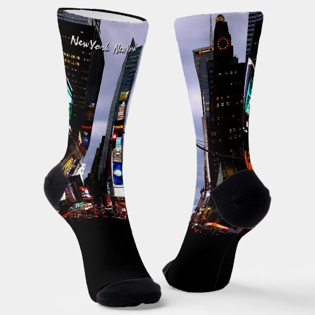Chaussette Chaussettes New York Times Square NYC Souvenir (Angulaire)